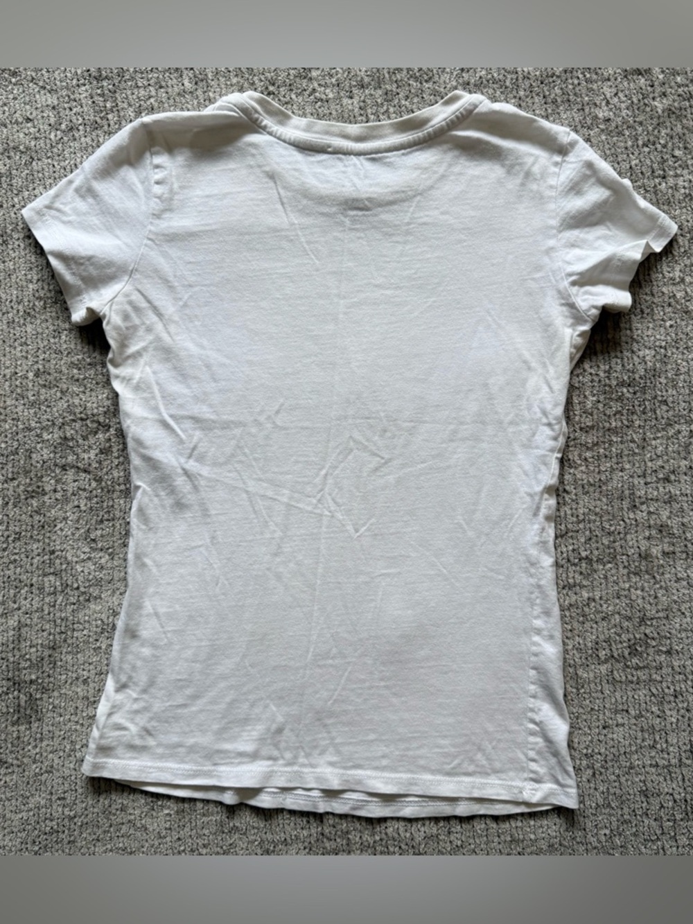 Armani Exchange AX Rhinestone Logo Baby Tee White Y2K Style Size XS - Picture 3 of 7